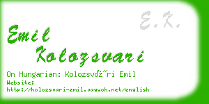 emil kolozsvari business card